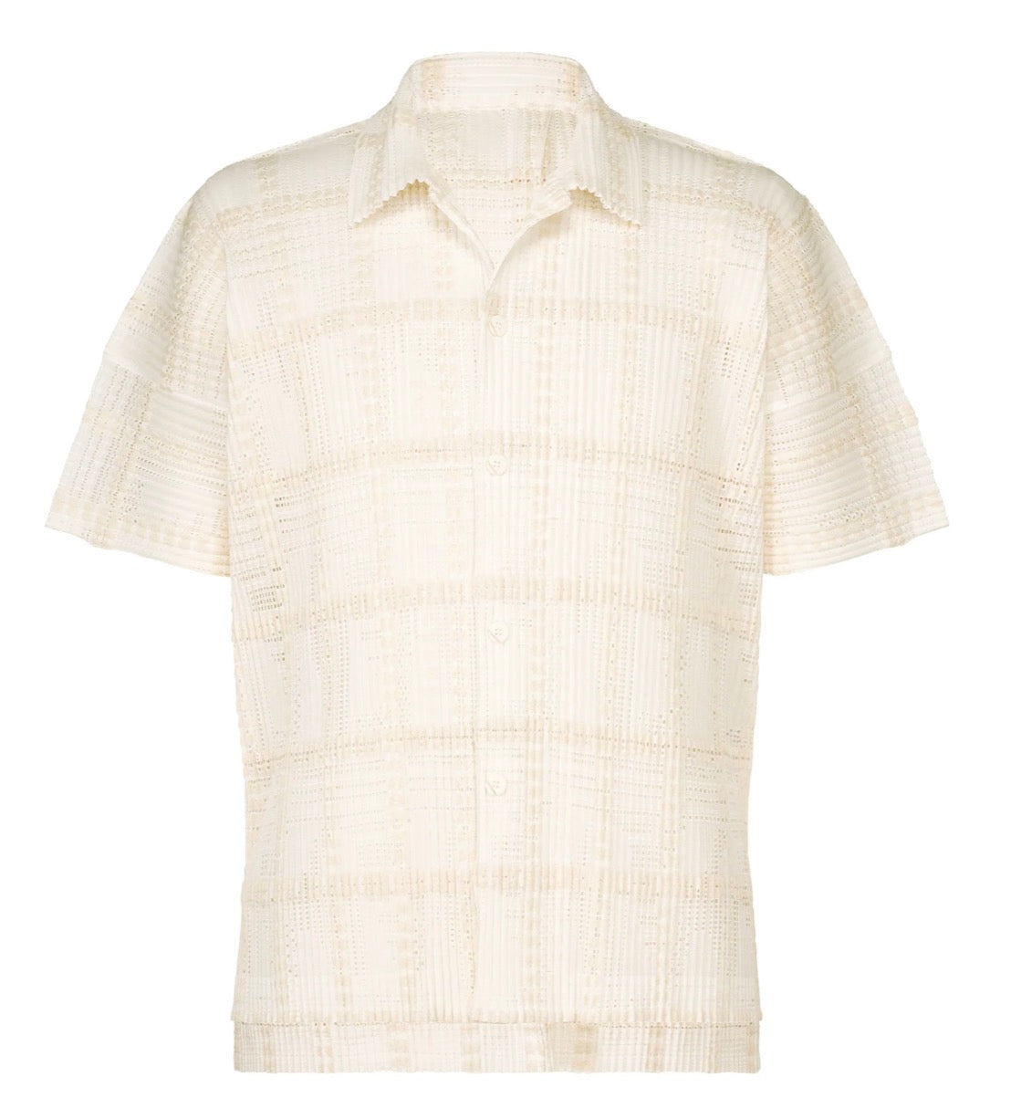 Lace Grid Pleats Buttondown