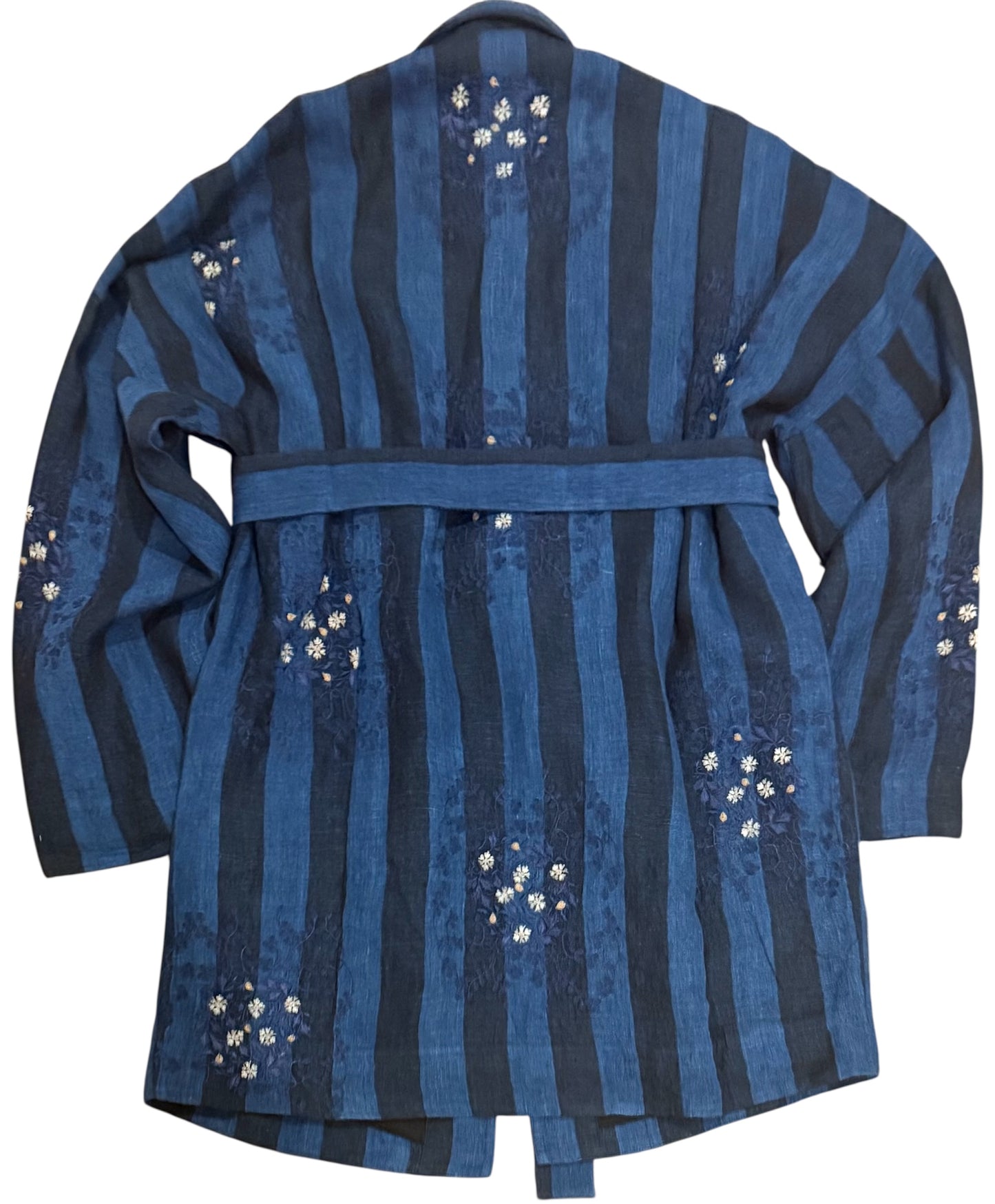 Deep sea Indigo Stripe Jacket W/Belt