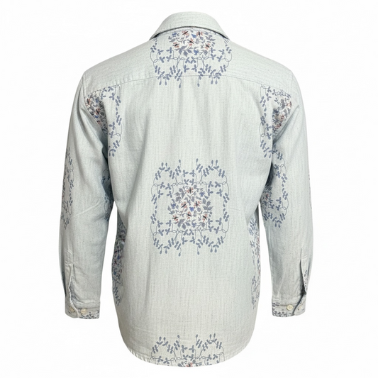 Sky Indigo Flower Embroidered JKT