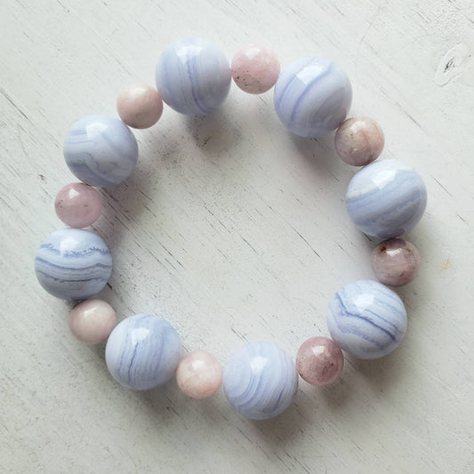 Chunky Blue Lace Agate & Kunzite