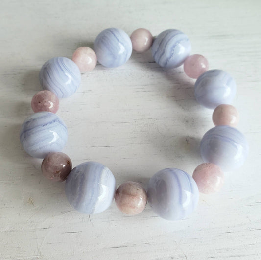 Chunky Blue Lace Agate & Kunzite