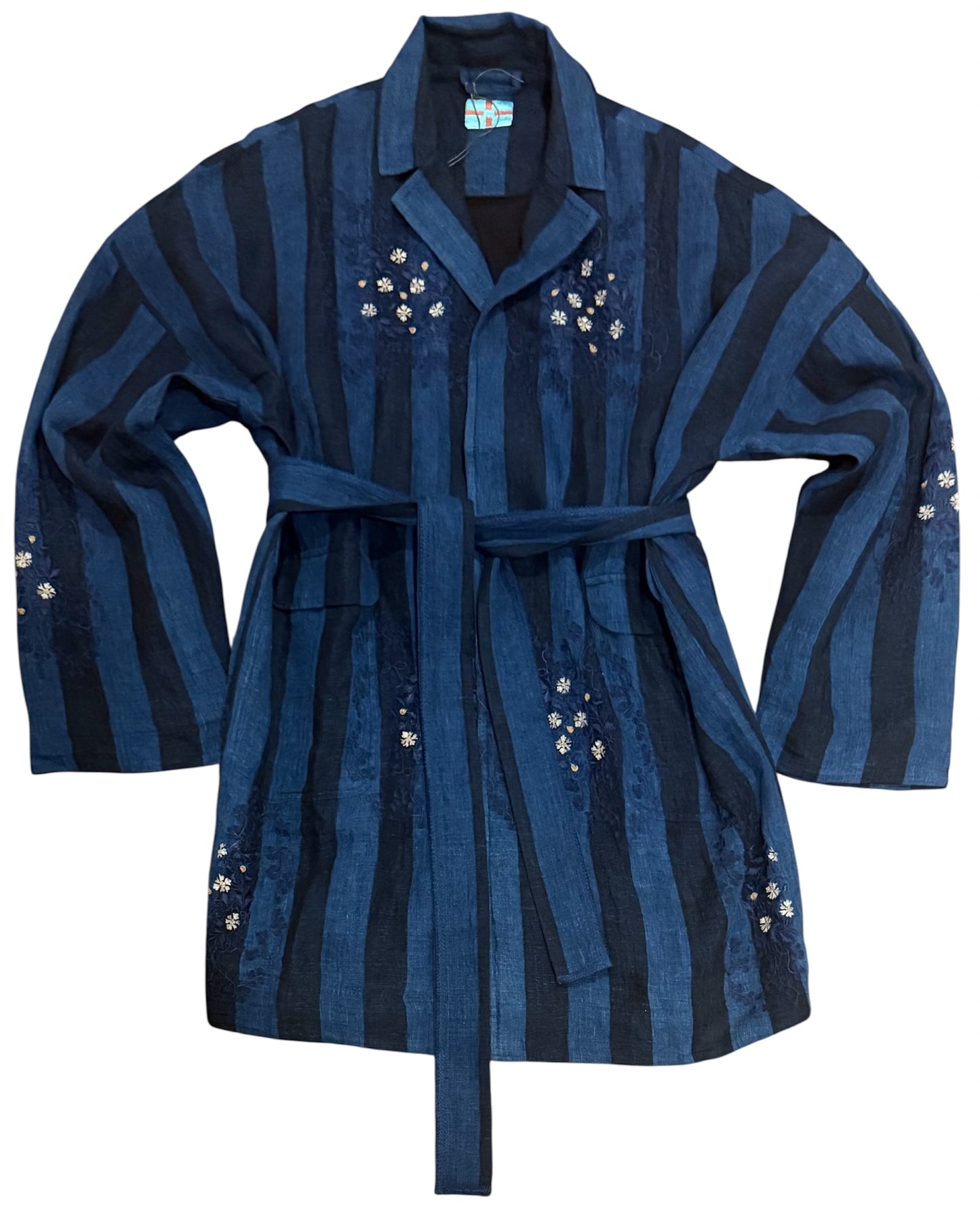 Deep sea Indigo Stripe Jacket W/Belt