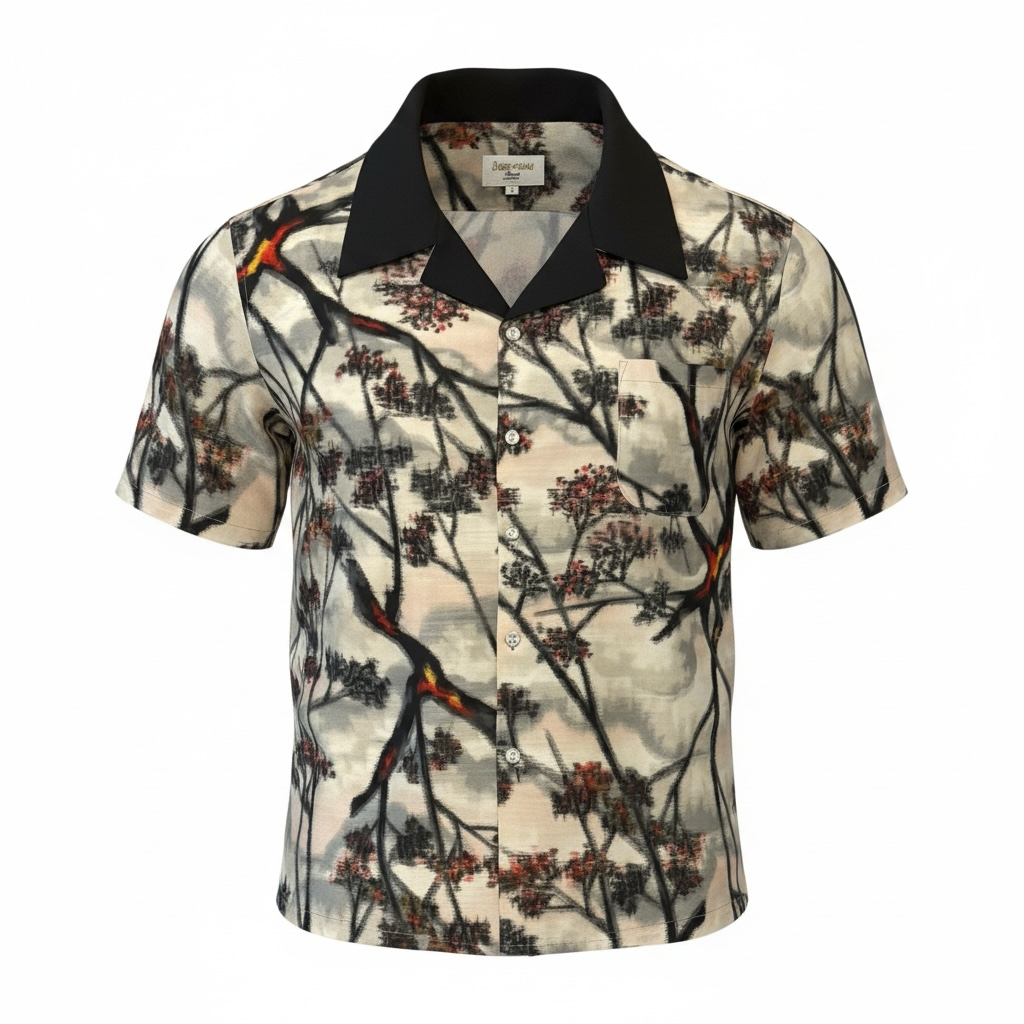 Vintage Kimono Camp Shirt