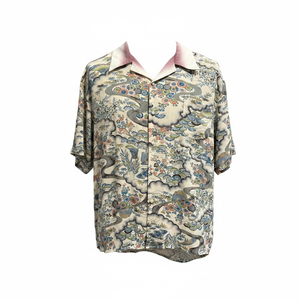 Vintage Kimono Camp Shirt